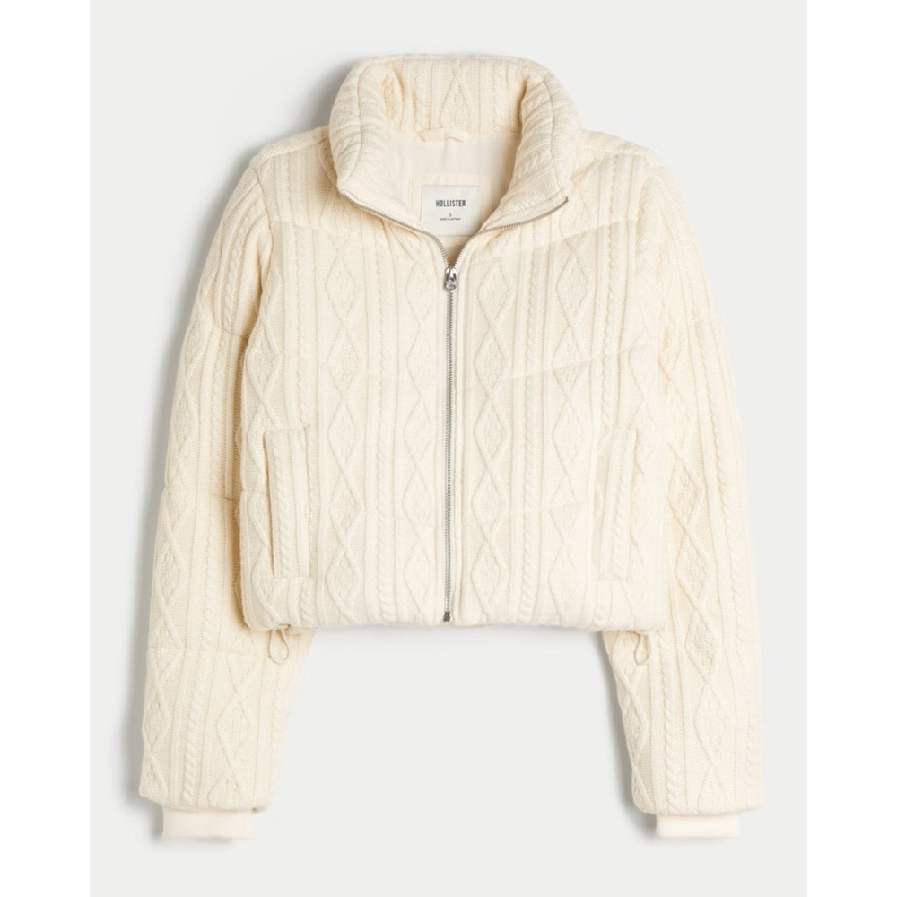 Hollister Sweater-Knit Mini Puffer Jacket